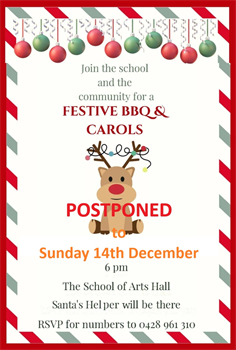 Festive BBQ & Carols POSPONED TO SUNDAY 14TH