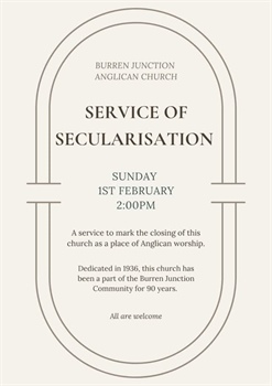 Burren Junction Anglican Church - Service of Secularisation