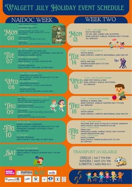 Walgett July Holiday Schedule