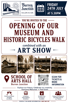 Opening of our Museum and Historic Bicycles Walk combined with an Art Show