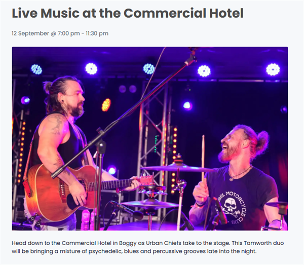Live Music at the Commercial Hotel Boggabri