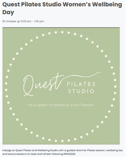 Quest Pilates Studio Women's Wellbeing Day